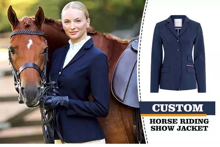 Custom Fashion Long Sleeve Women Comfort Equestrian Show Horse Riding Show Jackets